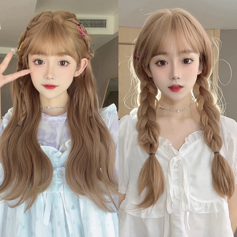 假发女长发全头套式自然无痕香槟色大波浪长卷发仿真发整顶假发套