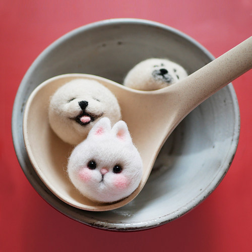 数绵羊羊毛毡●戳戳乐DIY手工兔兔汤圆礼物装饰摆件新手材料包