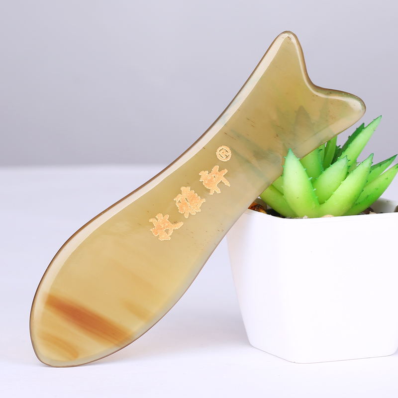 牛角面部刮痧薄厚鱼形按摩女