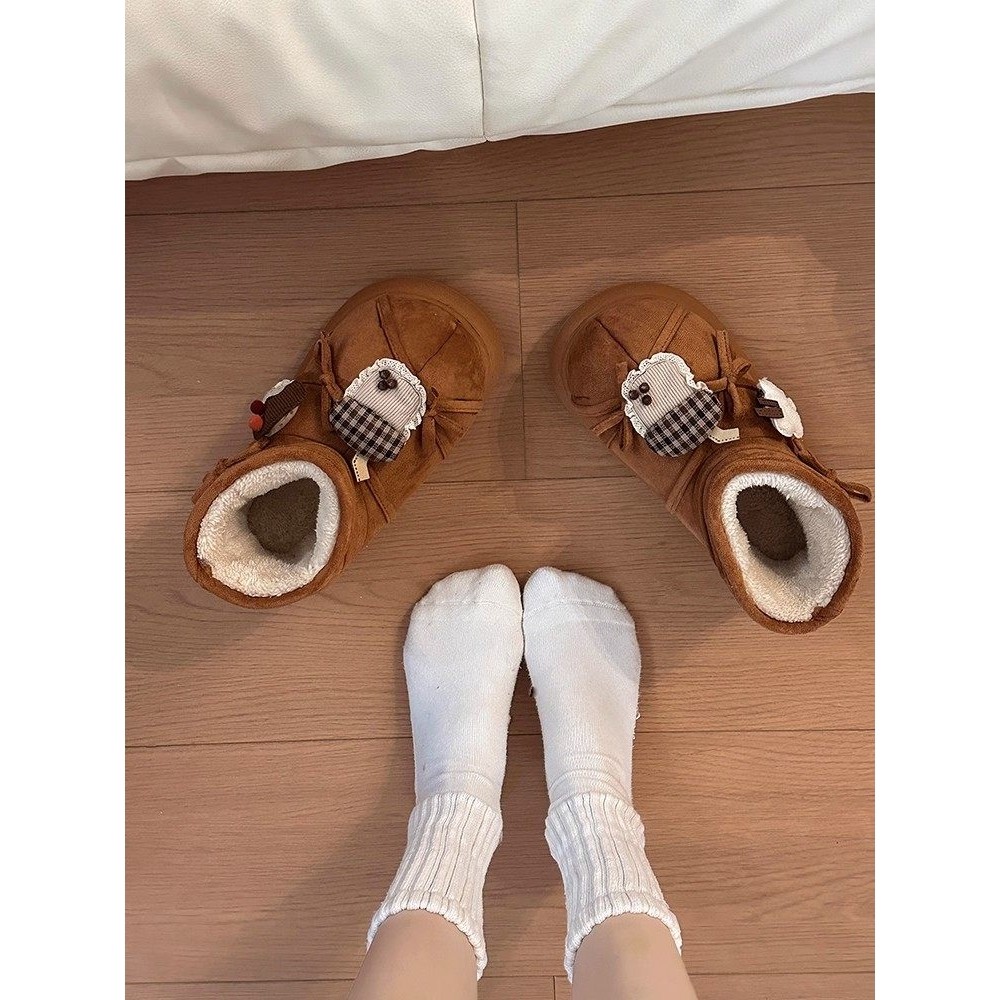 日本offcat2025新款复古皮带扣雪地靴女厚底增高棉鞋拖鞋,女鞋,时尚雪地靴,淘宝优惠券,粉丝福利购,淘宝优惠卷