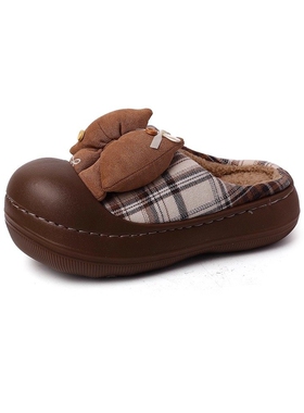 日本offcat2025新款可爱蝴蝶结棉拖鞋女款秋冬季保暖外穿百搭加绒