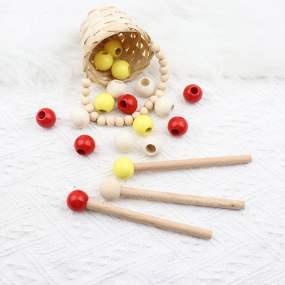 实木半孔木珠子木球不通孔珠子