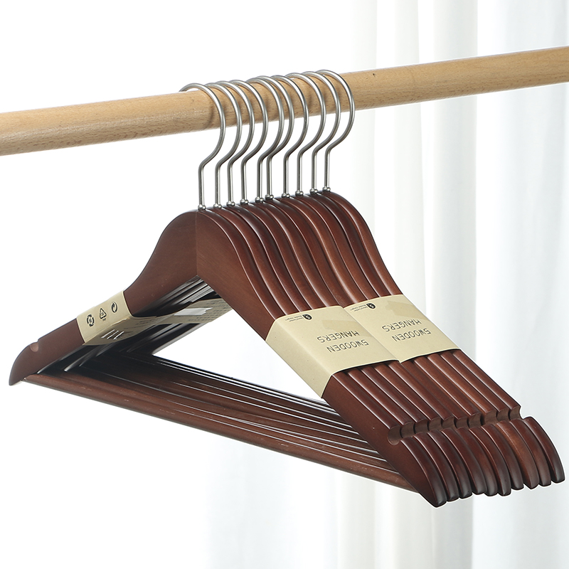 衣架实木家用收纳复古荷木衣架