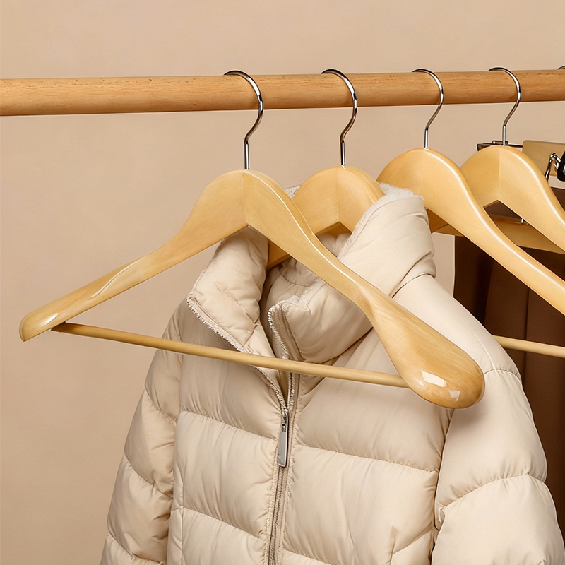 加厚无痕宽肩秋冬厚衣服实木衣架