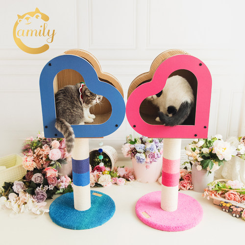 Camily2022新品爱心猫抓板猫抓柱猫屋猫爬架猫窝磨爪耐磨猫咪玩具