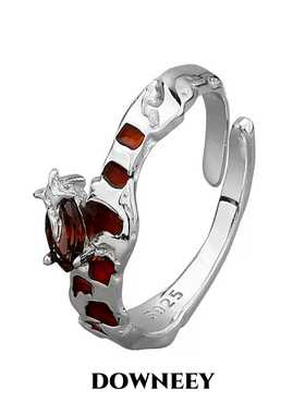 DOWNEEY 原创时尚通勤百搭暗黑潮酷虚与幻系列戒指情侣款