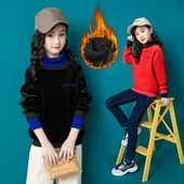 Quần legging cotton cho bé gái mùa thu đông 8 trẻ em 9 phiên bản Hàn Quốc cộng với thời trang nhung 10 bé gái lớn quần dài 12 tuổi quần thun ôm