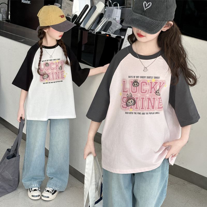 2025年夏季女童短袖T恤套装