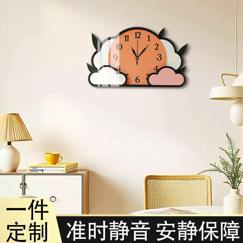 2025新款卡通抽象艺术动物卧室客厅挂墙挂钟装饰挂钟画可定制图片