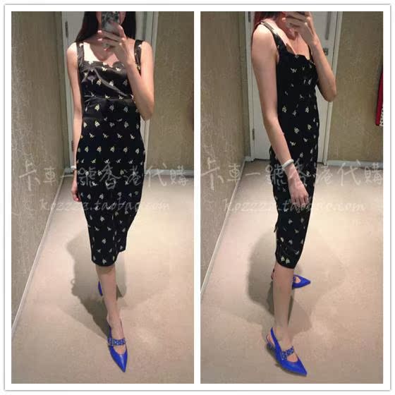 卡車一號香港代購 KAREN MILLEN 18春夏 修身碎花吊带连衣裙