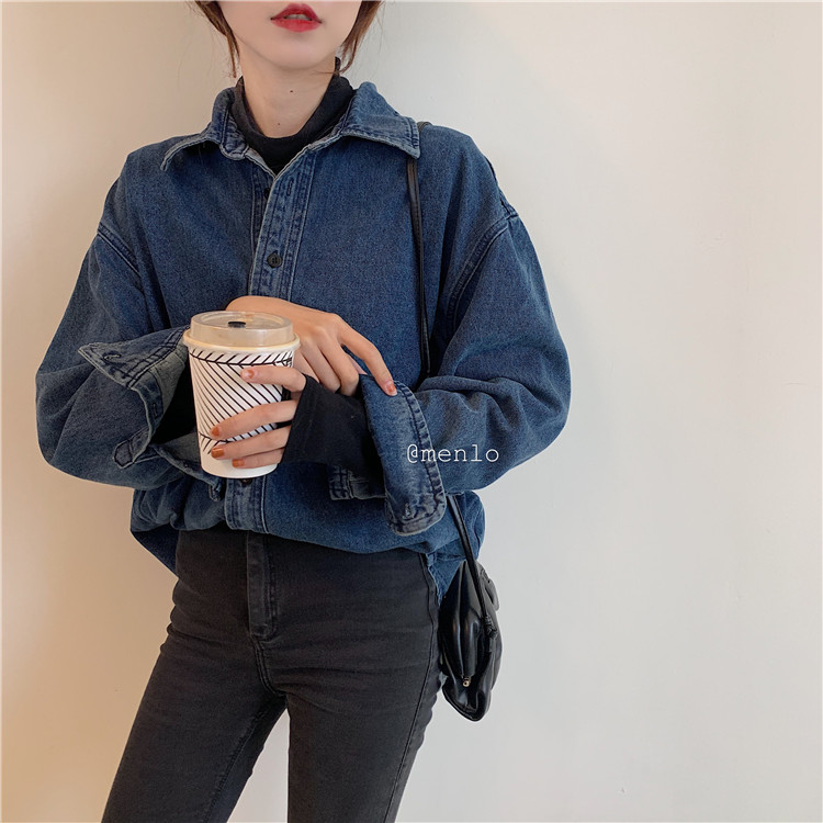 Real photo, real price, loose fit, thin denim coat and shirt