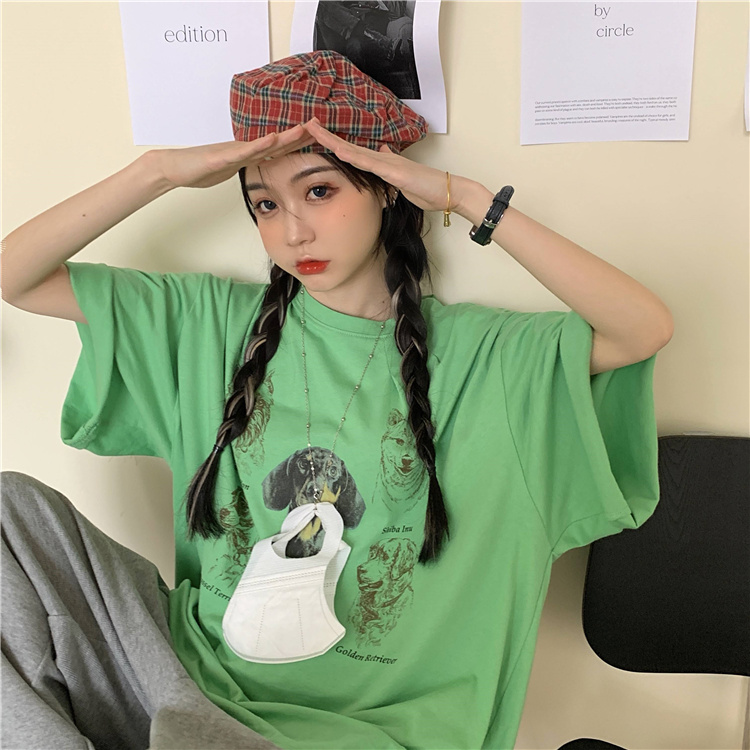 Real price ~ loose and versatile printed short sleeve T-shirt