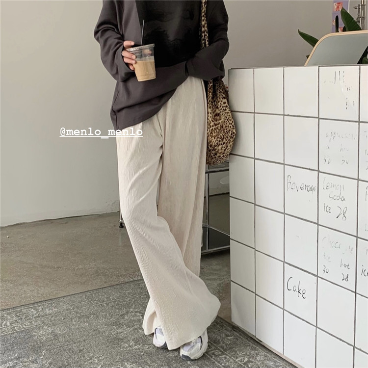 Real price ~ loose and versatile pleated high waist straight casual pants
