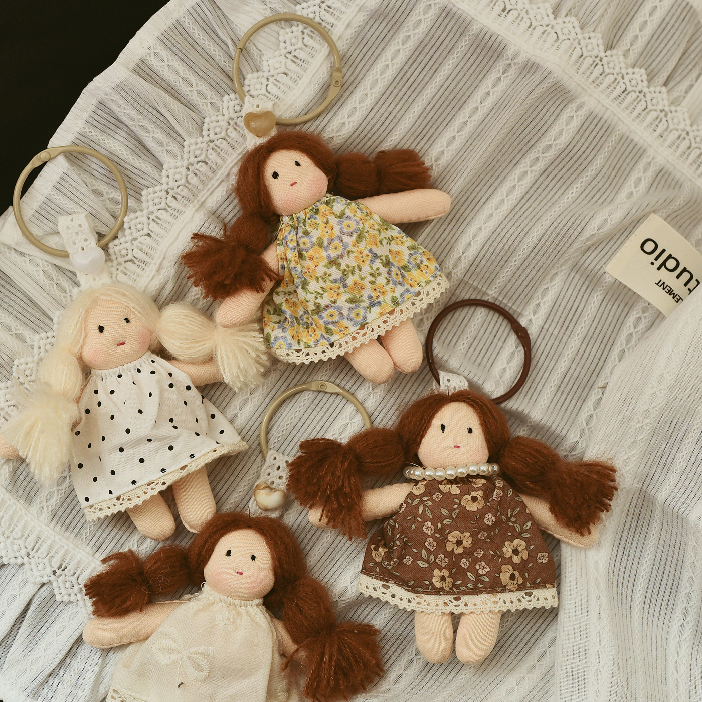 原创手工布艺娃娃挂件少女生可爱书包挂饰公仔钥匙扣大号礼物小众