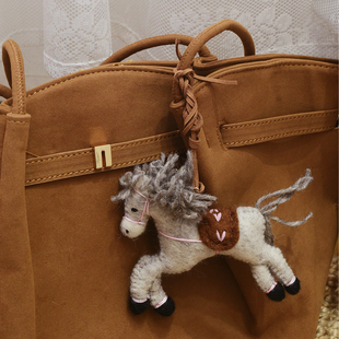 小众尼泊尔手工羊毛毡马挂件大号可爱玩偶书包公仔挂饰车挂卡通潮