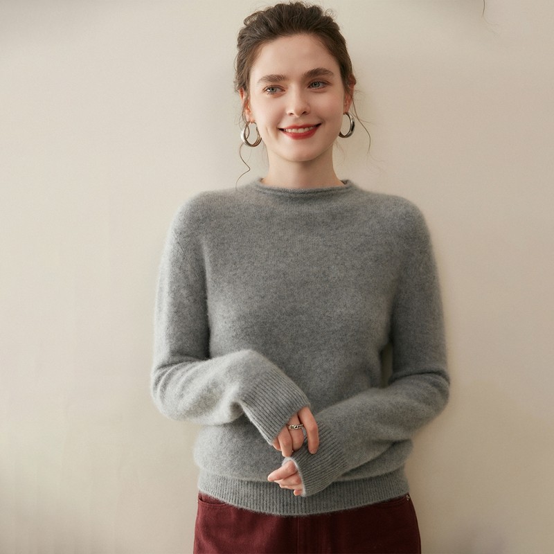 极简风半高领小山羊绒衫女套头加厚保暖针织打底衫修身毛衣,女装/女士精品,羊绒衫,淘宝优惠券,粉丝福利购,淘宝优惠卷