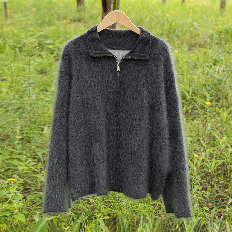 山羊绒拉绒POLO领拉链开衫女加厚保暖针织外套上衣百搭,女装/女士精品,羊绒衫,淘宝优惠券,粉丝福利购,淘宝优惠卷