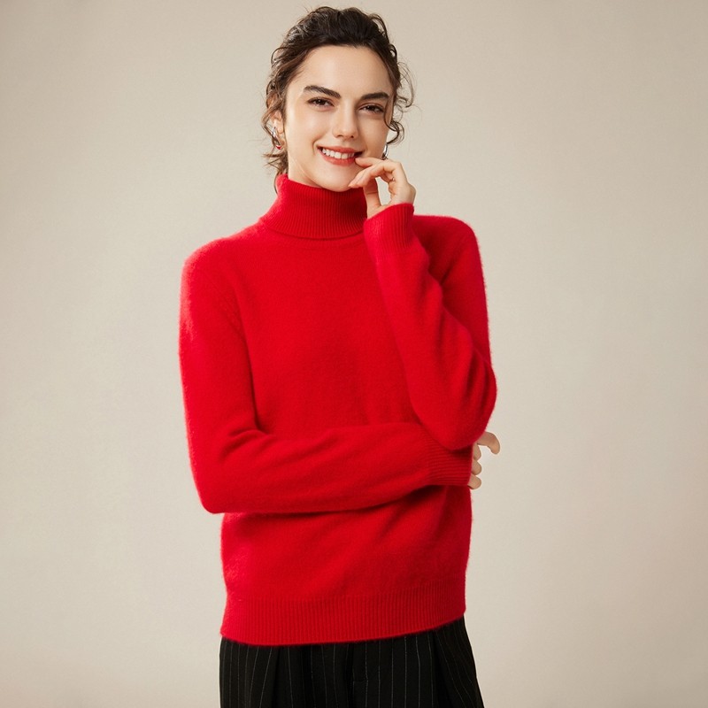 高领小山羊绒衫女长袖宽松保暖针织毛衣套头百搭通勤穿搭,女装/女士精品,羊绒衫,淘宝优惠券,粉丝福利购,淘宝优惠卷