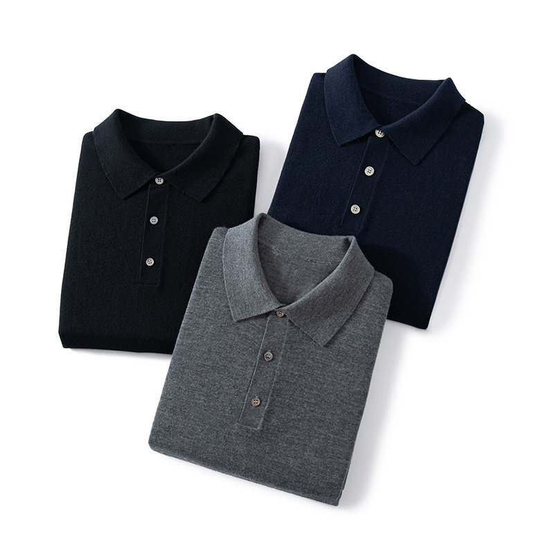 楽咔莎男士翻领POLO领山羊绒短袖商务休闲针织衫打底,男装,羊绒套衫,淘宝优惠券,粉丝福利购,淘宝优惠卷