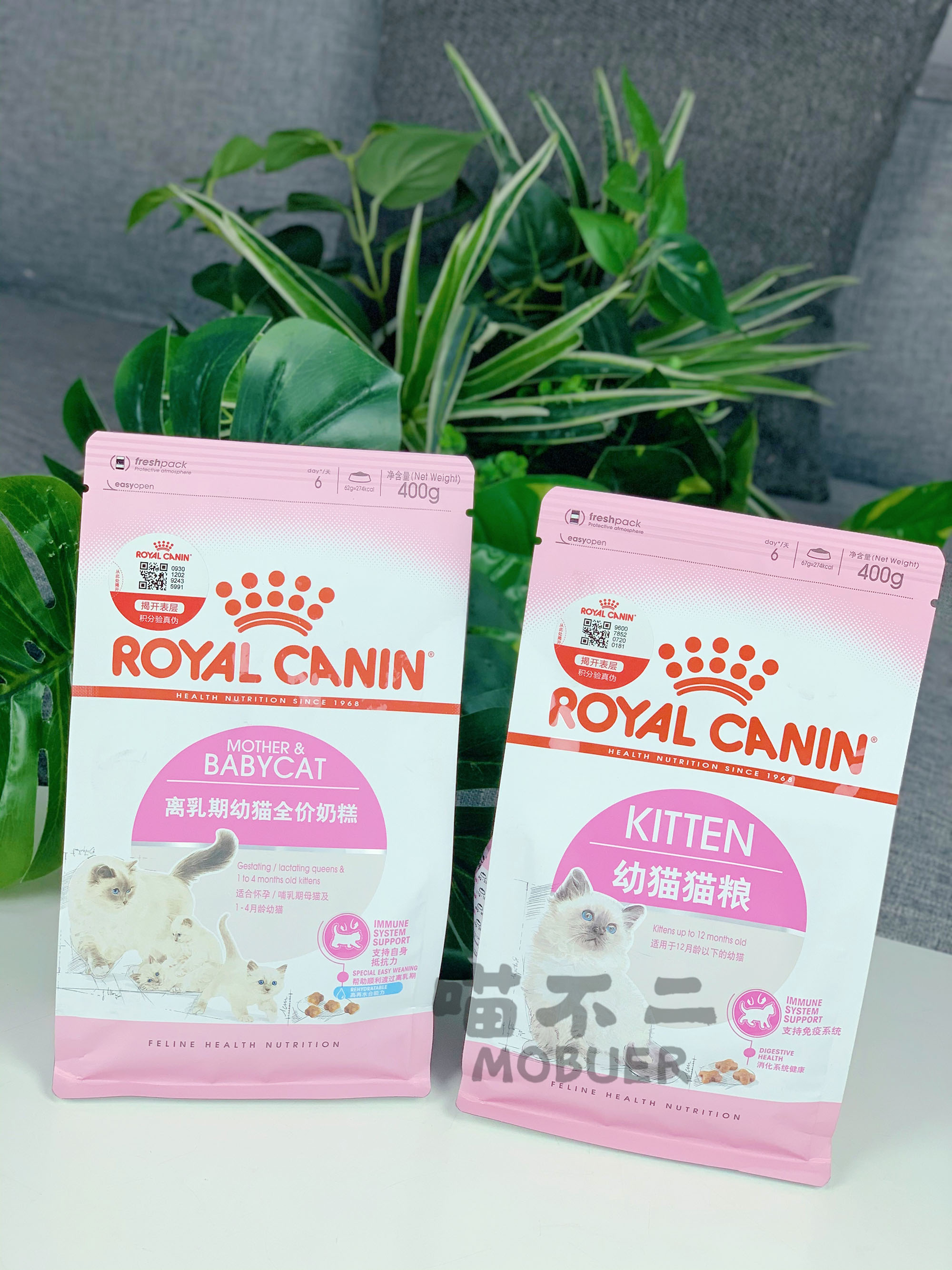 喵不二 皇家猫粮 幼猫猫粮猫奶糕bk34bk36 小包猫粮 400g