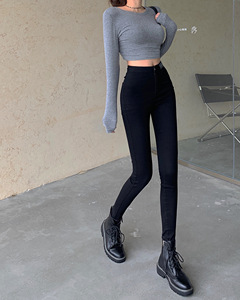 RM22014#洋气修身弹力小脚裤贴标百搭气质时尚新款牛仔裤