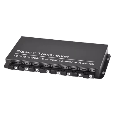 Haohanxin光纤收发器百兆8光2电