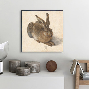 野兔 Durer 文艺复兴美式 挂画 饰画 丢勒 儿童房间酒吧装 Albrecht