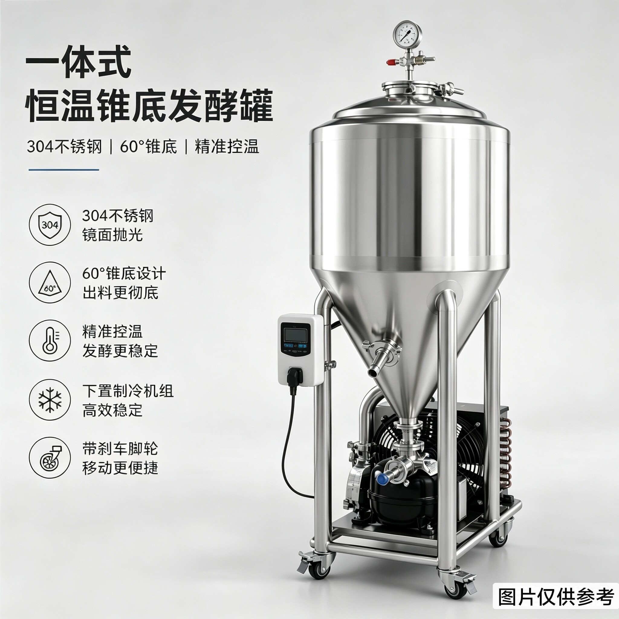 家酿自酿不锈钢发酵桶小型啤酒机保压恒温罐34升发酵罐酿酒设备