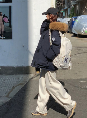 羽绒棉服女2025新款韩系宽松工装棉袄冬季加厚派克服棉衣外套