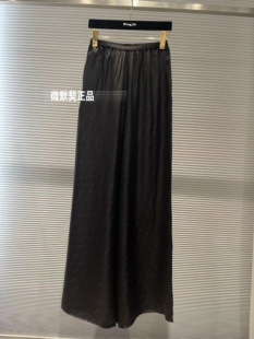 微默契正品K牌KIYUGINA字母印花松紧腰真丝阔腿裤休闲裤