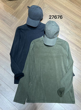 微默契正品K牌KIYUGINA做旧复古好版型长袖T恤27676