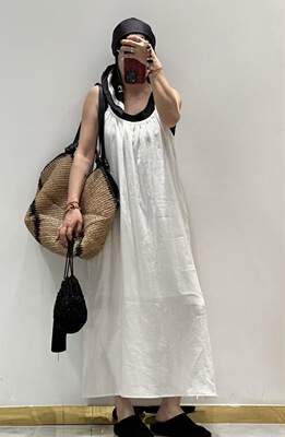现货微默契正品JEANSWANG吊带宽松净版麻料连衣裙502539