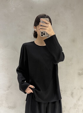 微默契正品K牌KIYUGINA羊毛长袖开衩圆领上衣27532