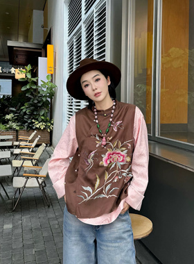 微默契正品K牌KIYUGINA新中式刺绣马甲短外套