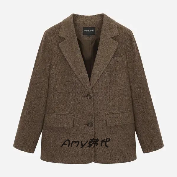 Amy韩国代购[Thursday Island] 25秋冬毛呢西装外套T258MJK231W