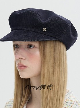 Amy韩国官网代购 25秋冬Brown hat  French Matroos 灯芯绒报童帽