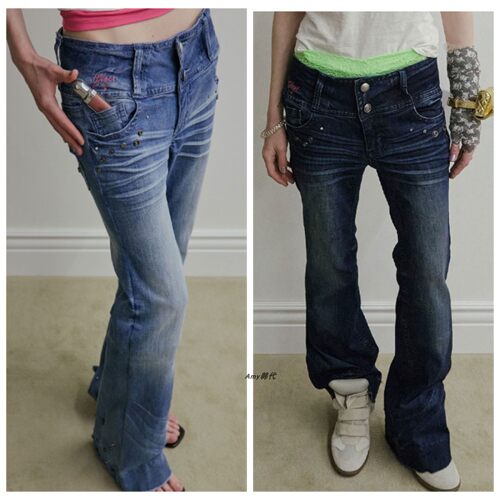 韩国代购SCULPTOR 26夏DIY Bootcut Denim 修身显瘦牛仔裤3色