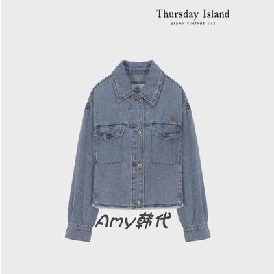 Amy韩国代购[Thursday Island] 牛仔短款外套 T236MJK301W