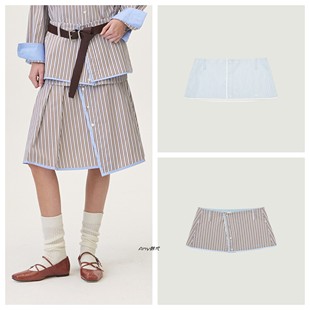 Amy韩国代购GROVE 26春款SENA LAYERED SKIRT层叠裙 半身短裙 2色