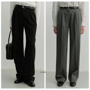 DOUBLE DUNST 26春款 SLACKS双褶长裤 休闲裤 PLEATED Amy韩国代购