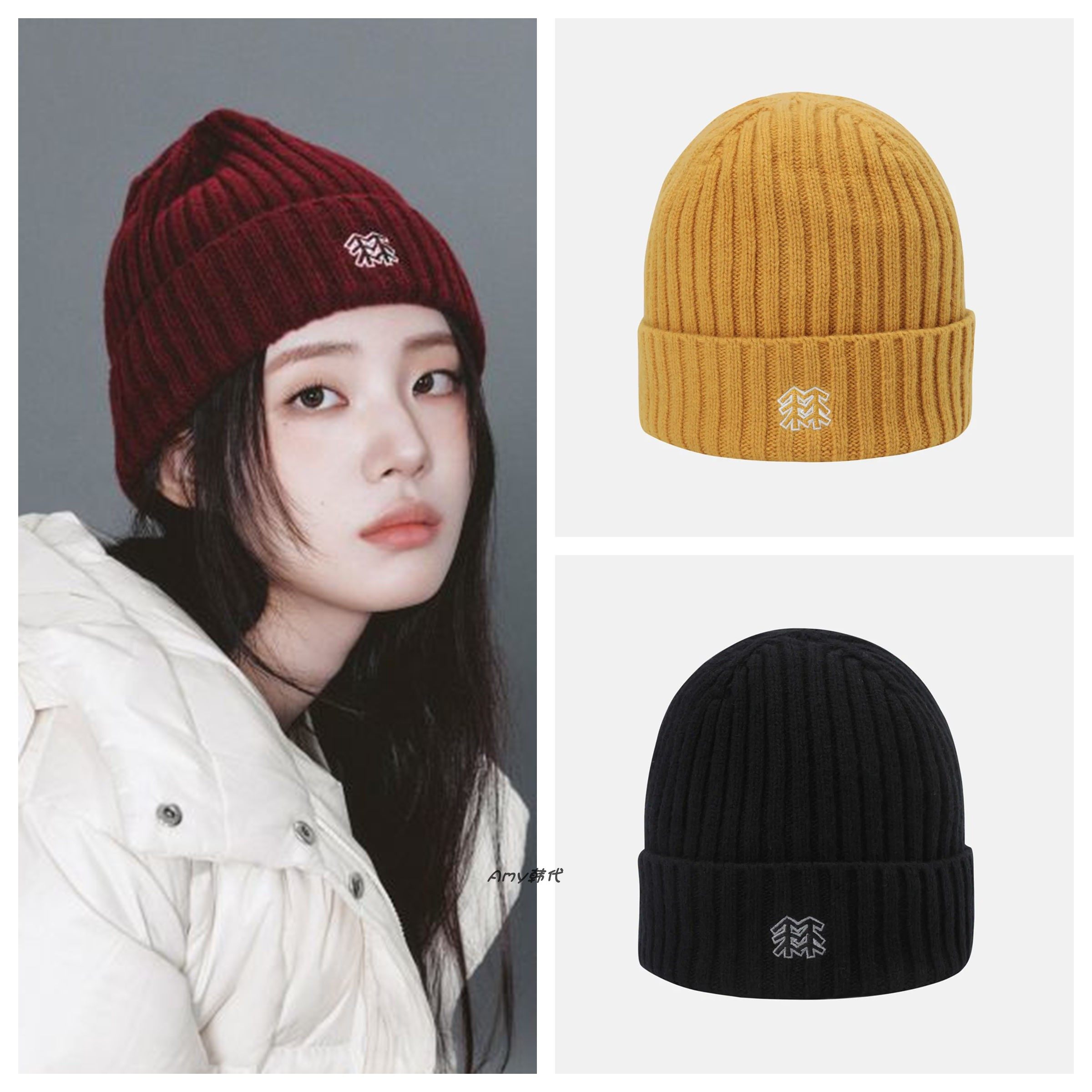 Amy韩国代购KOLON SPORT可隆 男女款羊毛针织毛线帽子QERGX25651