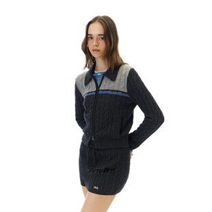 CABLE 25冬ZARIA GROVE ZIP UP翻领拉链针织开衫 KNIT Amy韩国代购