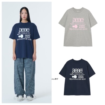 Amy韩国代购aeae 26夏纯棉圆领字母短袖T恤 WEB LOGO T-SHIRTS