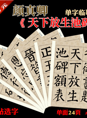 颜真卿天下放生池书法练习帖单面