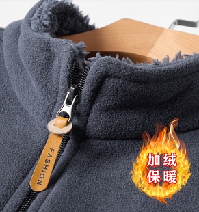 户外抓绒衣男摇粒绒外套男秋冬加厚双面绒冲锋衣内胆男卫衣开衫