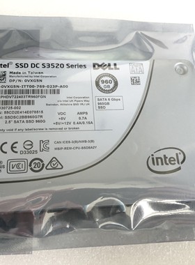 全新 Dell/戴尔 0VXG5N S3520 960G SSD SATA 2.5寸企业级 固态