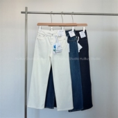 型超好显瘦显高四面弹中高腰直筒牛仔裤 版 会buy实拍 早秋新款