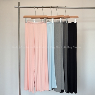 遛弯凉凉裤 薄款 夏季 直筒垂感显瘦纯色松紧腰休闲裤 会buy实拍