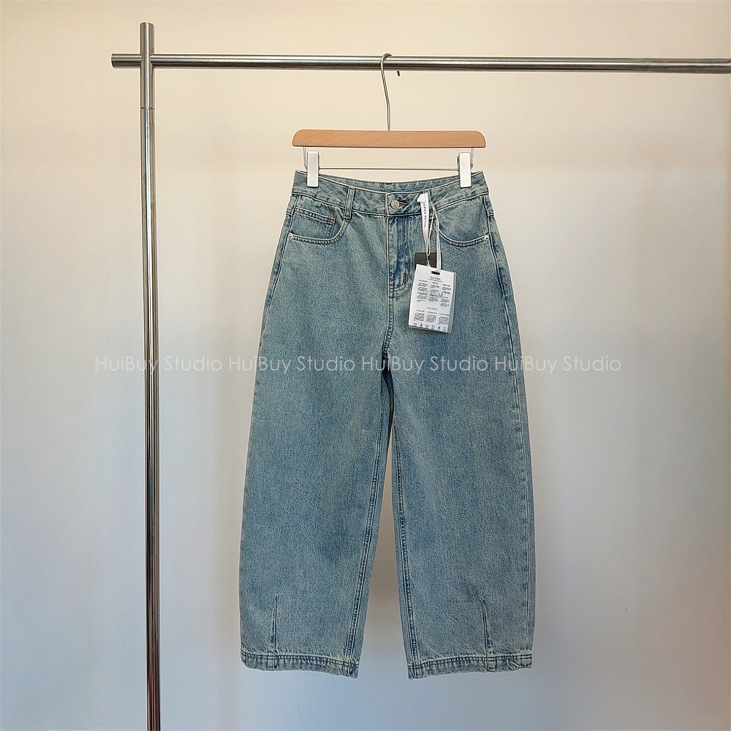 【会buy实拍】复古氛围感立体打褶立裁九分裤宽松茧型牛仔裤女春,女装/女士精品,牛仔裤,淘宝优惠券,粉丝福利购,淘宝优惠卷