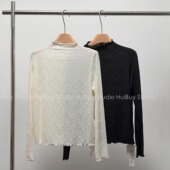 女半高领弹力气质上衣 巨软糯立领蕾丝衫 会buy实拍 秋冬打底